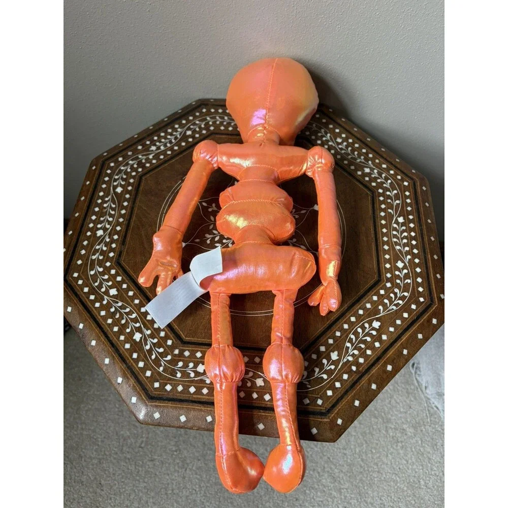 Metalic Iridescent Orange Skeleton Bones Plush 15